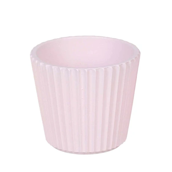 Baby Pink Ribbed Pot - ⌀ 6cm