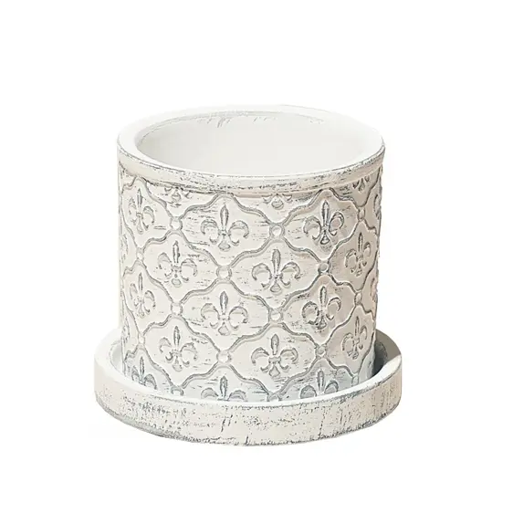 Balter Fleur de Lis Pot & Saucer