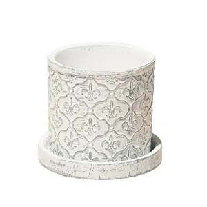 Balter Fleur de Lis Pot & Saucer