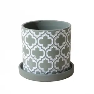 Balter Olive Cross Pot & Saucer