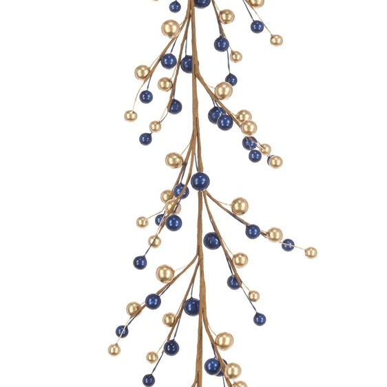 Bare Branch Berry Garland - Blue & Gold