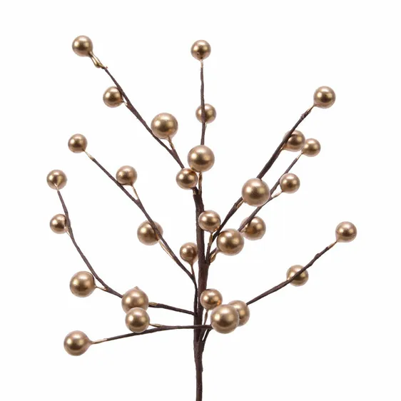 Berries Decorative Sprig - Gold