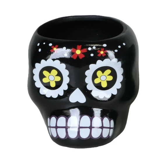 Black Sugar Skull Pot - ⌀ 6cm