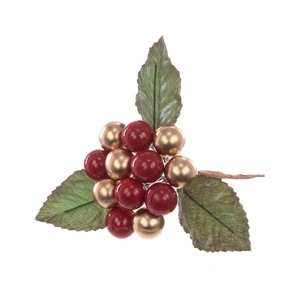 Bunched Berry Stem - Red & Gold