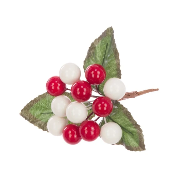 Bunched Berry Stem - Red & White