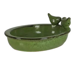 Ceramic Oval Bird Bath - Rustic Shades - image 1