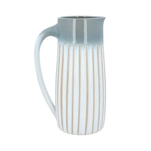 Ceramic Ribbed Ombre Jug - Sage