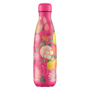 Chilly's Water Bottle - Floral Pink Pompoms