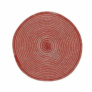 Circular Lurex Placemat - Red - image 2