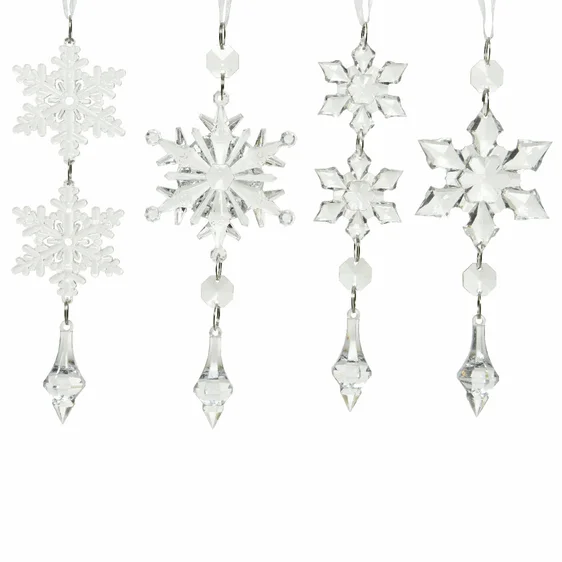 Clear Snowflake Tree Decoration