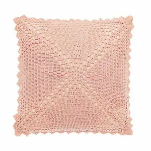 Crochet Cushion - Pale Pink