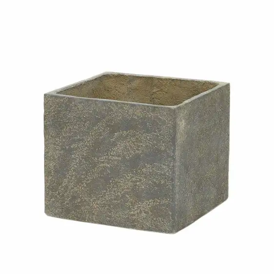 Cut Stone Cube Planter 19cm