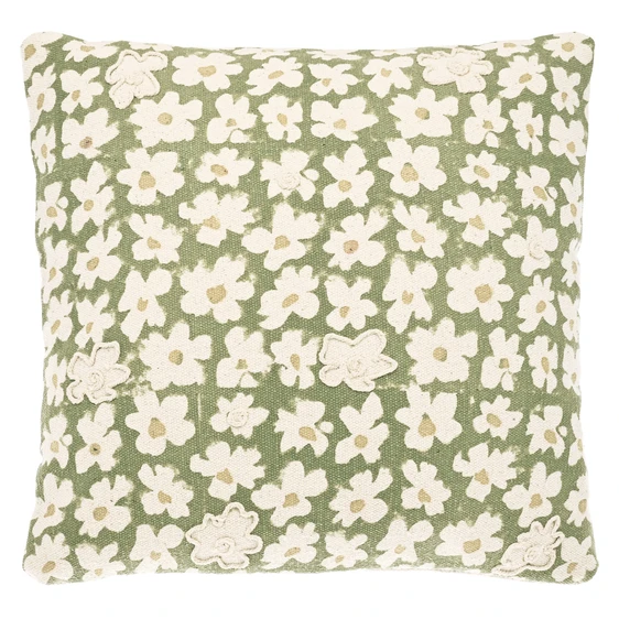 Daisy Floral Cushion - Olive - image 2