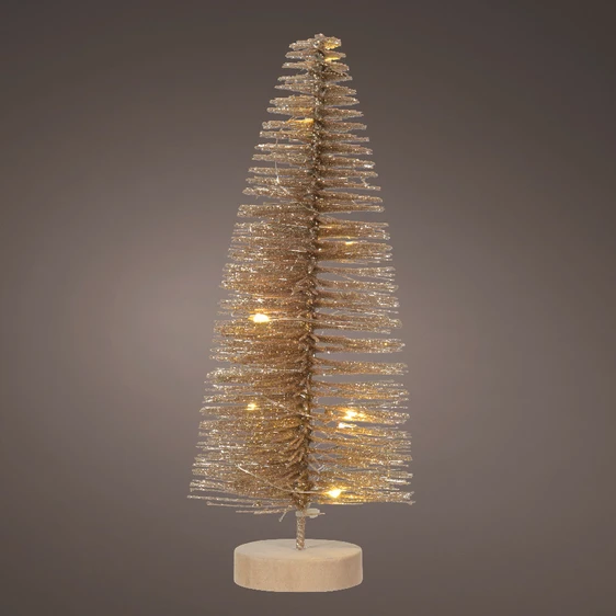 Decorative Light Up Mini Tree - Gold Small