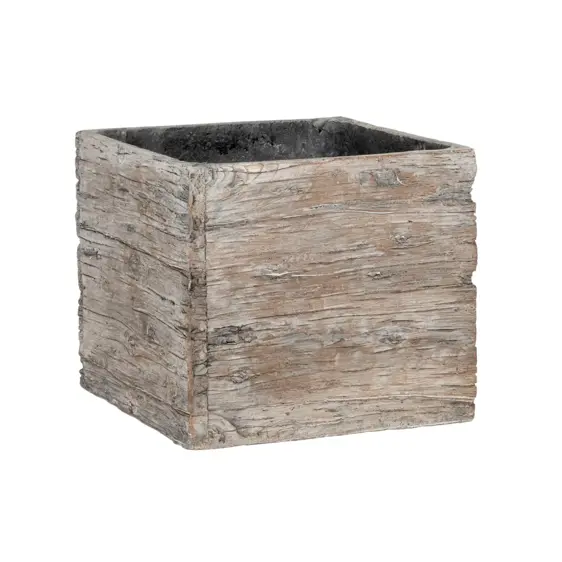 Driftwood Square Pot - 19cm