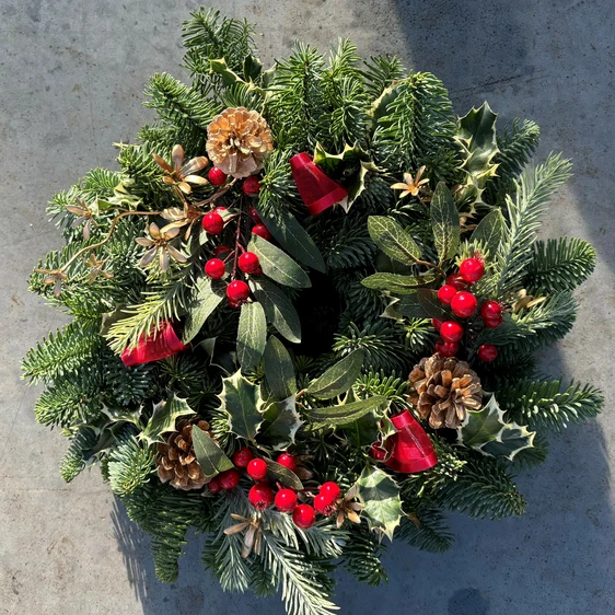 Enchanted Holly Wreath - 10"