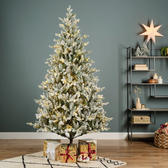 Glacier Snowy Pine Pre-Lit Artificial Christmas Tree 7ft - image 2