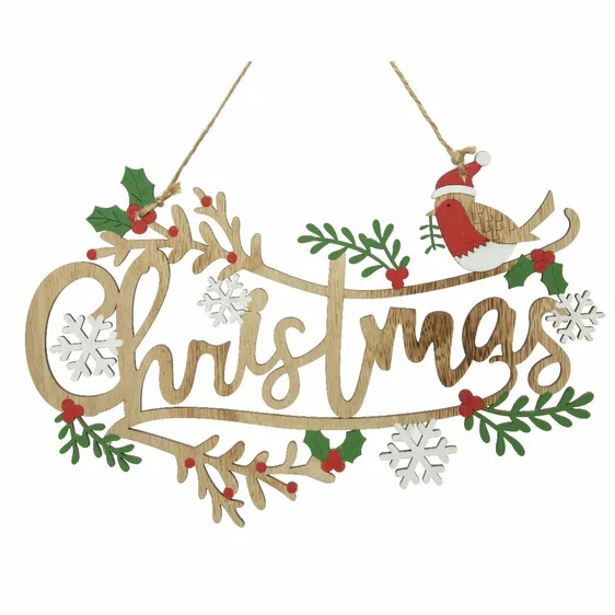 Festive Wooden Christmas Sign