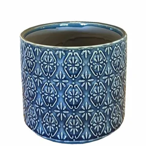 Floral Blue Pot - Ø14cm