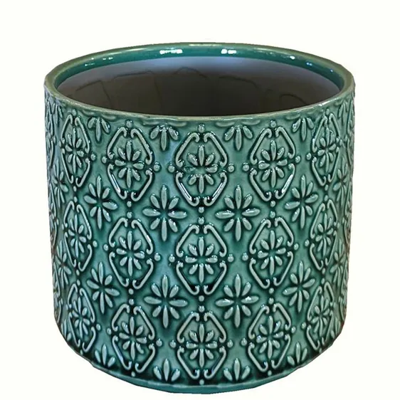 Floral Green Pot - Ø14cm