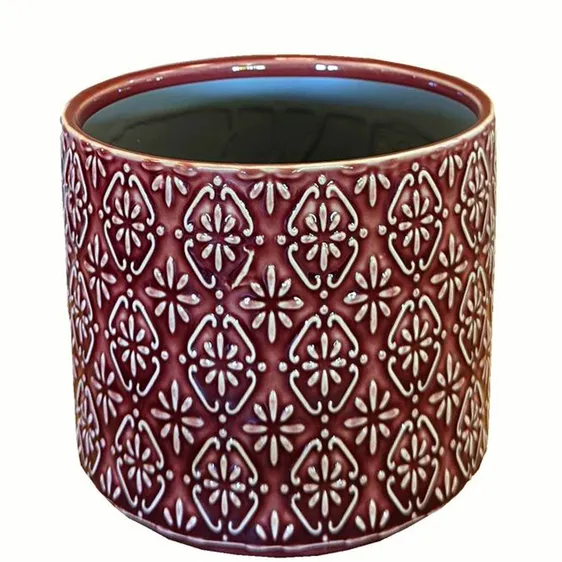 Floral Red Pot - Ø14cm