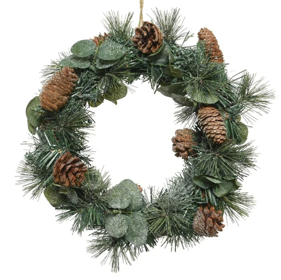 Frosted Pinecone Artificial Wreath 30cm