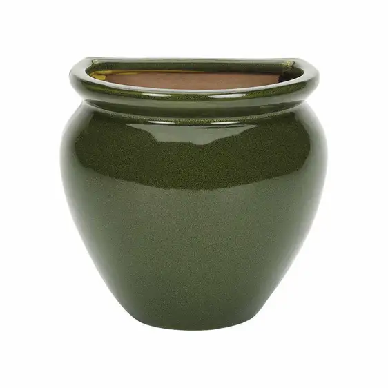 Glazed Green Jar Wall Pot 29cm