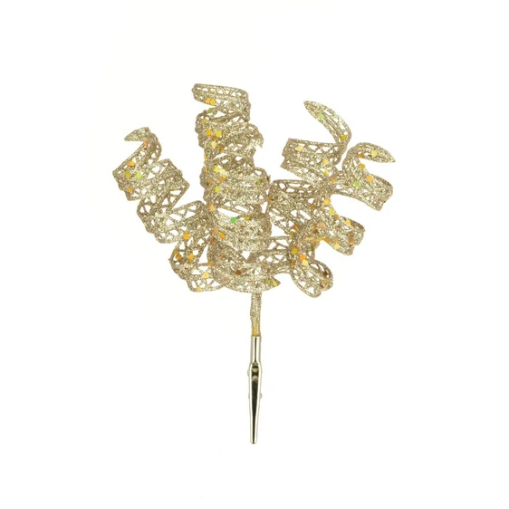 Glitter Curls Tree Clip - Champagne