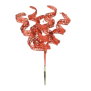 Glitter Curls Tree Clip - Red