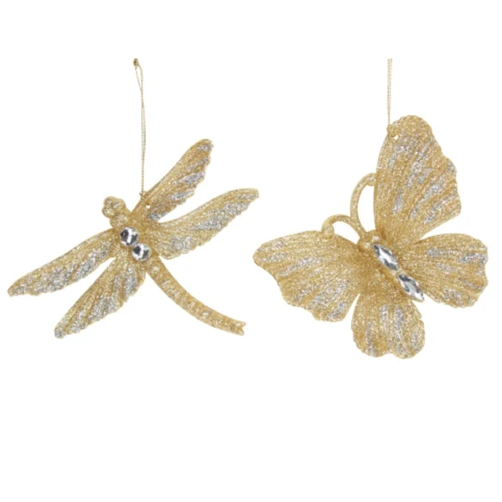 Glitter Gold Flutter Tree Decoration