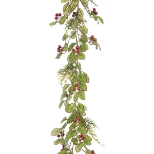 Glittered Holly Artificial Garland