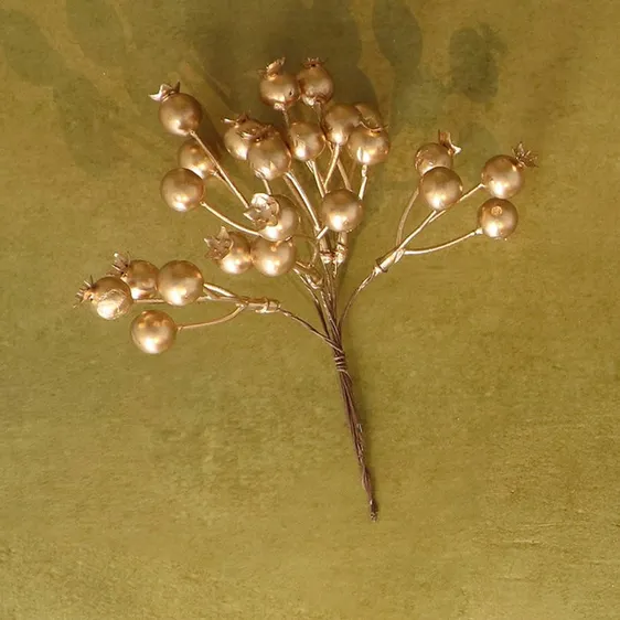 Gold Rosehips Artificial Decoration