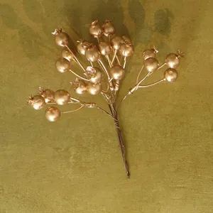 Gold Rosehips Artificial Decoration