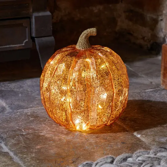 Golden Light Up Pumpkin - Large - image 1