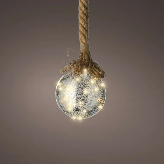 Hanging Micro LED Crackled Ball - Medium - image 1