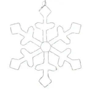 Hanging Twinkling Silver Snowflake - Medium