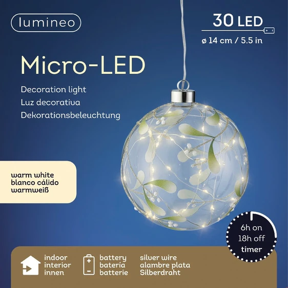 Hanging Micro LED Mistletoe Ball - image 2