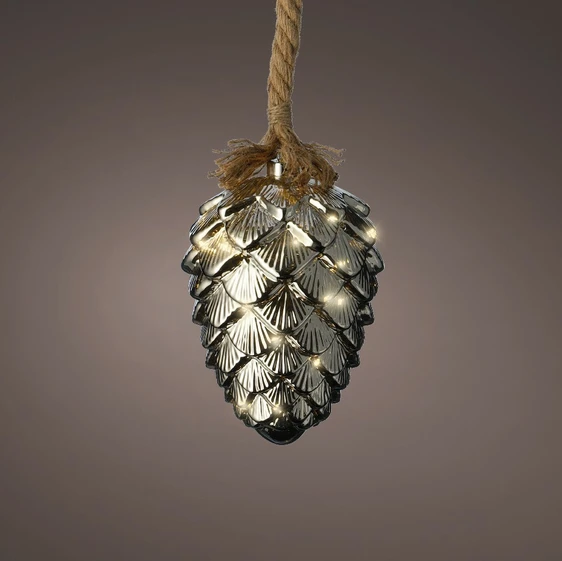 Hanging Micro LED Smokey Pinecone