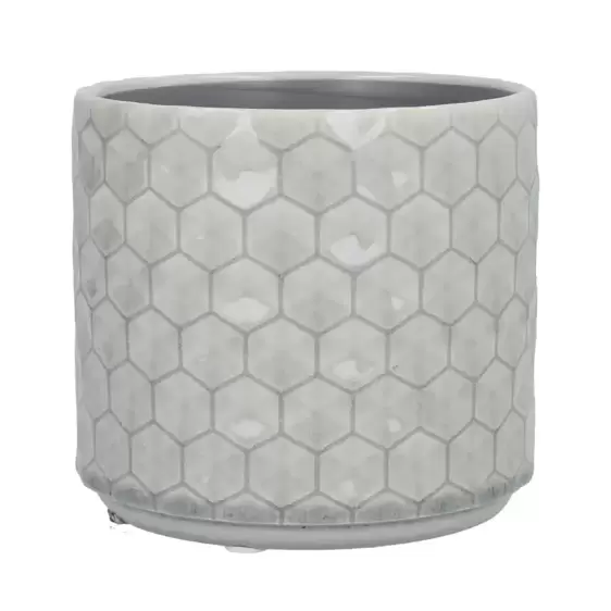 Honeycomb Grey Pot - Ø12cm