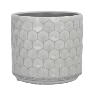 Honeycomb Grey Pot - Ø12cm