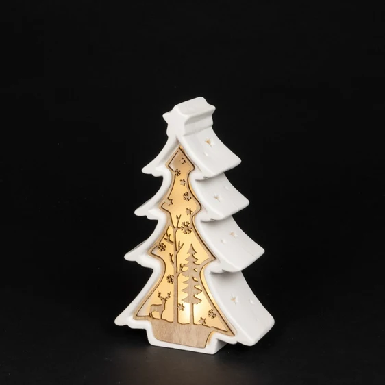 Illuminated Ceramic Christmas Tree - Medium