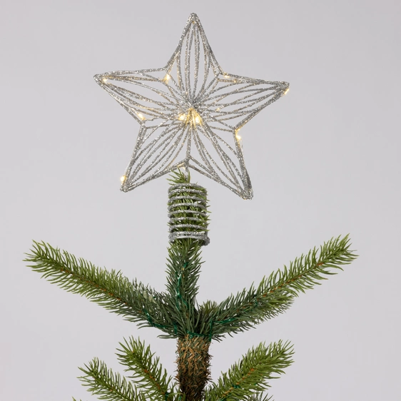 Illuminated Glitter Star Tree Topper - image 1