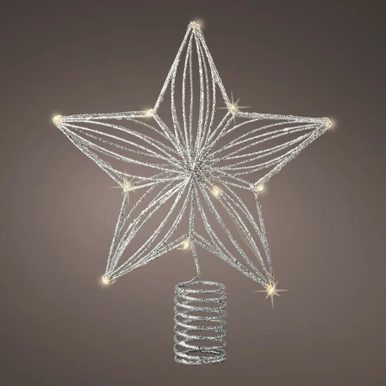 Illuminated Glitter Star Tree Topper - image 2