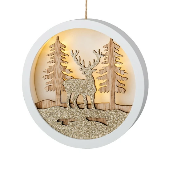 Illuminated Hanging Glitter Woodland Silhouette - image 2