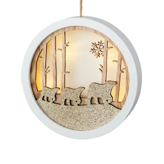 Illuminated Hanging Glitter Woodland Silhouette - image 3