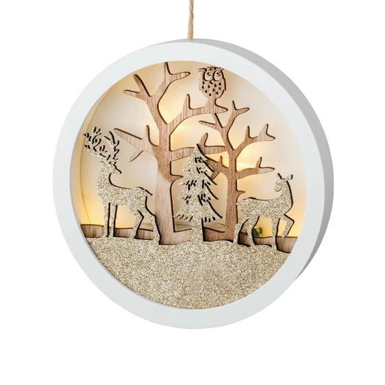 Illuminated Hanging Glitter Woodland Silhouette - image 4