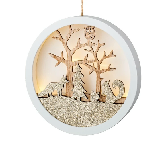 Illuminated Hanging Glitter Woodland Silhouette - image 5