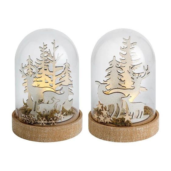 Illuminated Winter Scene Cloche - image 2