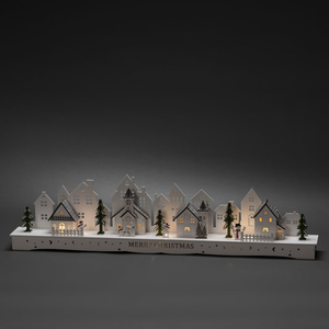 Illuminated Wooden Village White - image 2