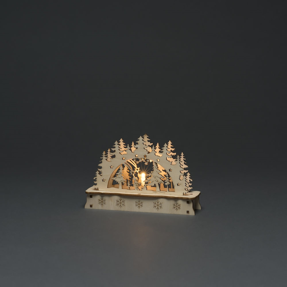 Illuminated Wooden Woodland Santa Scene - image 3